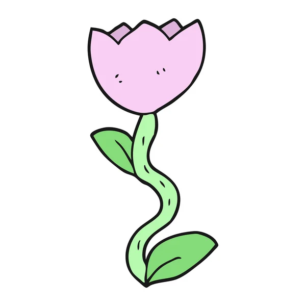 Vrij hand getrokken cartoon bloem — Stockvector