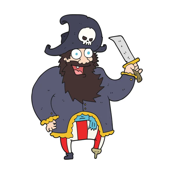 Piraten-Kapitän im Zeichentrickfilm — Stockvektor