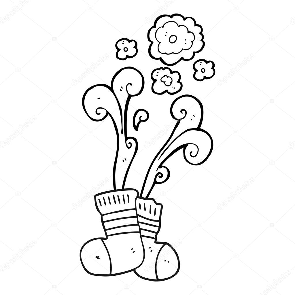 Dibujos animados en blanco y negro calcetines viejos olorosos Vector de  stock #96261558 de ©lineartestpilot, image size:1024x1024