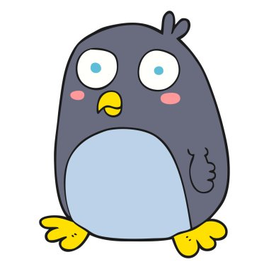 serbest çizilmiş karikatür penguen