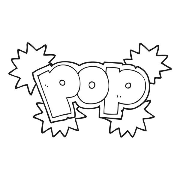 Zwart-wit cartoon pop explosion-symbool — Stockvector