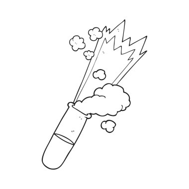 siyah beyaz çizgi film bilim tüp