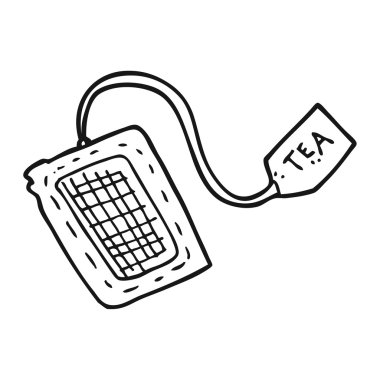 FreeHand retro karikatür çay poşeti