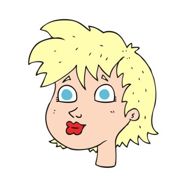 çizgi film kadın yüzü