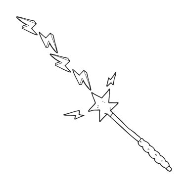 siyah beyaz çizgi film sihirli değnek