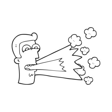 adam bağırarak siyah beyaz çizgi film