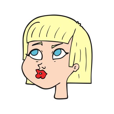 çizgi film kadın yüzü