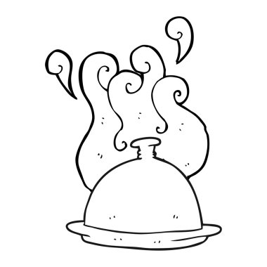 siyah beyaz çizgi film akşam yemeği servisi