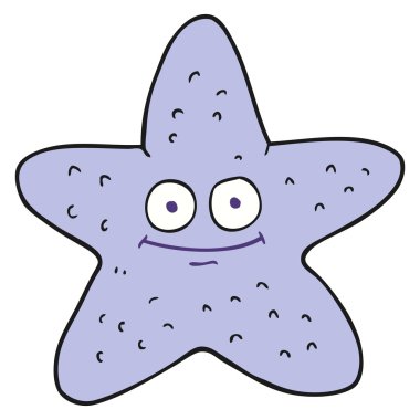 serbest çizilmiş karikatür denizyıldızı