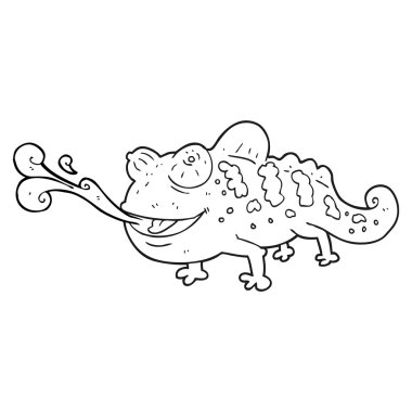 siyah beyaz çizgi film bukalemun