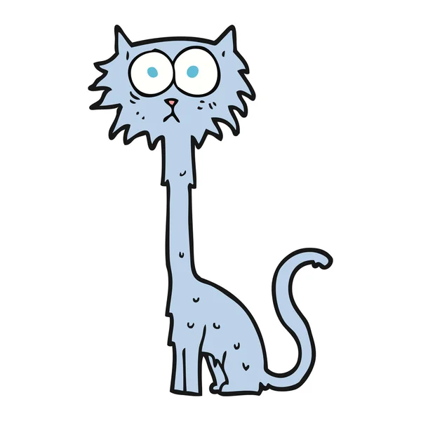 Livre mão desenho animado gato — Vetor de Stock