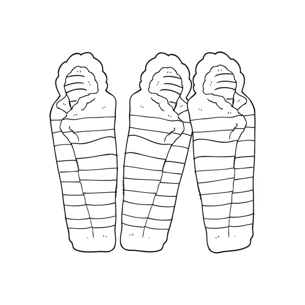 Noir et blanc sacs de couchage dessin animé — Image vectorielle