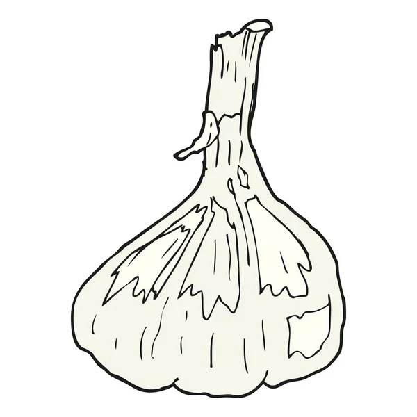 Freehand drawn cartoon garlic — Stock Vector