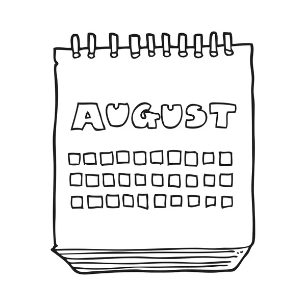 Odręcznie rysowane wyświetlone kalendarz kreskówka — Wektor stockowy