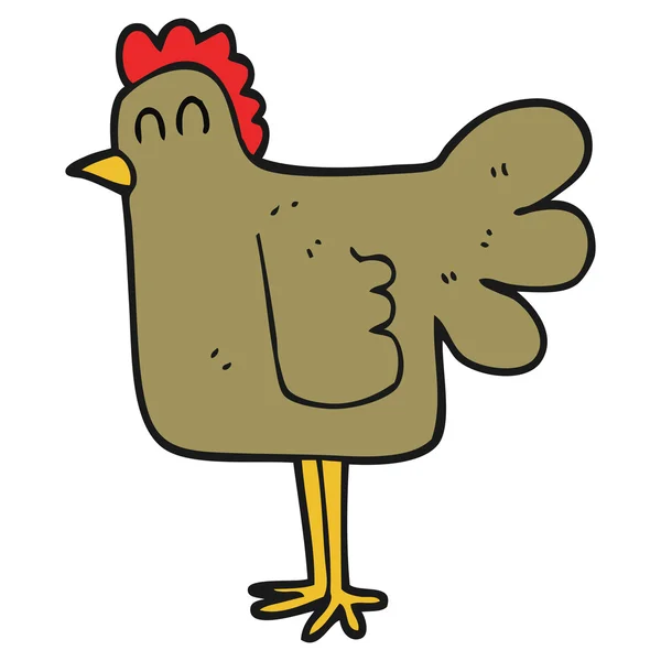 Poulet dessin animé à la main libre — Image vectorielle