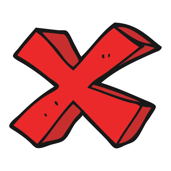 Cartoon negativa x-symbol — Stock vektor