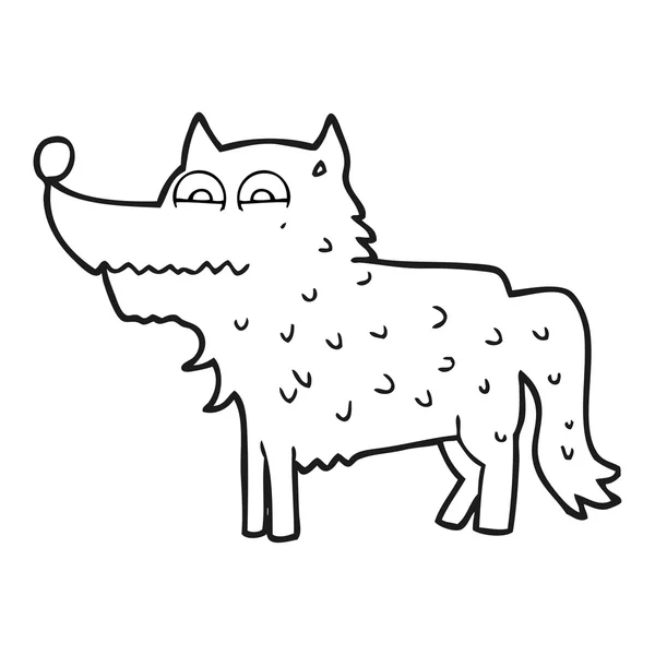 Black and white cartoon dog — Stock Vector