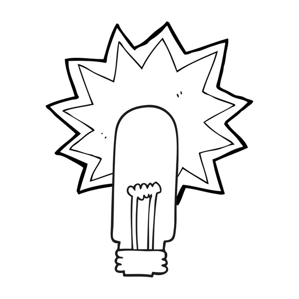 黒と白の漫画古い電球 — ストックベクタ