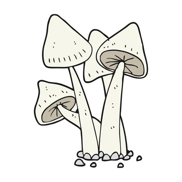 FreeHand getekende cartoon paddestoelen — Stockvector