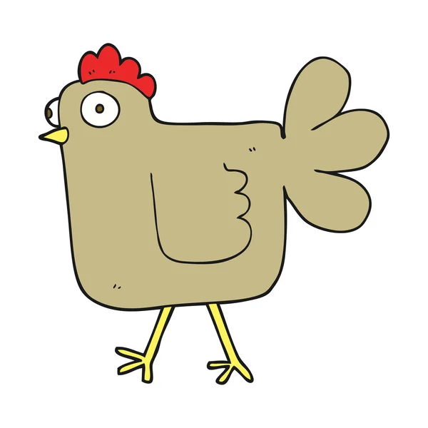 Poulet dessin animé à la main libre — Image vectorielle