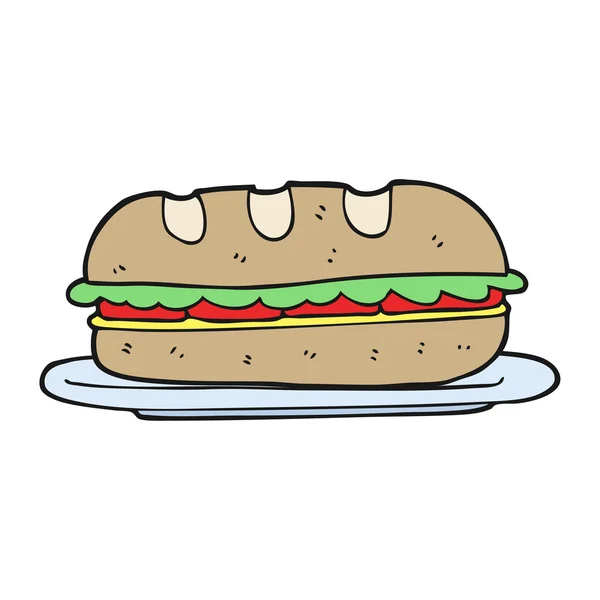 Cartoon sub sandwich — Stock Vector
