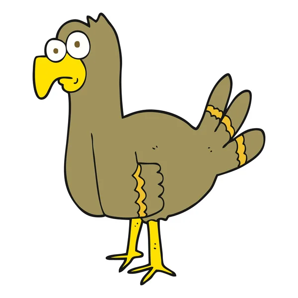 Szabadkézi rajzolt karikatúra madár — Stock Vector