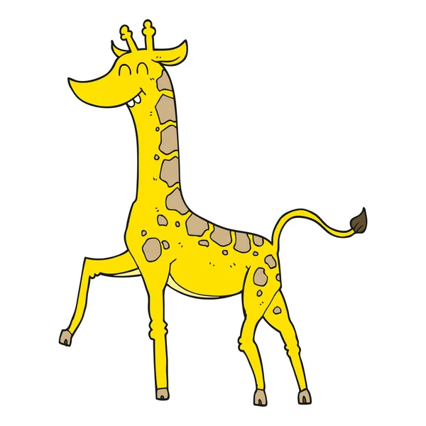 FreeHand ritade cartoon giraff — Stock vektor