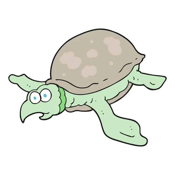 Vrije hand getrokken cartoon schildpad — Stockvector