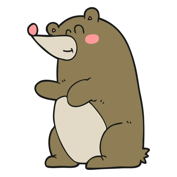 Urso desenho animado desenhado à mão livre — Vetor de Stock