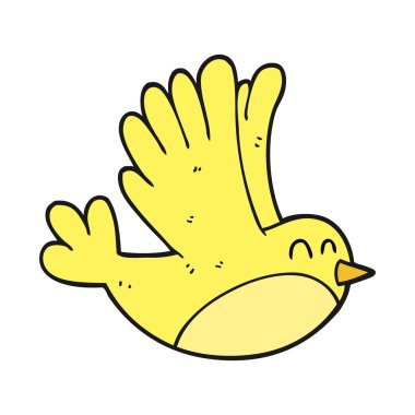 serbest çizilmiş karikatür kuş