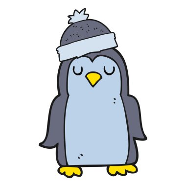 serbest çizilmiş karikatür penguen