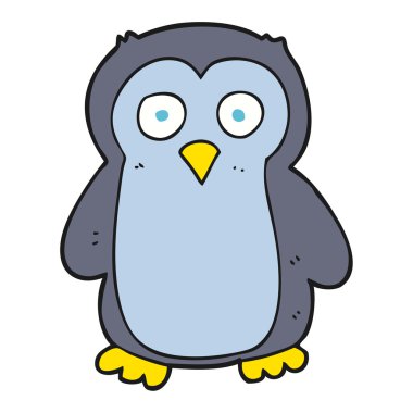 serbest çizilmiş karikatür penguen