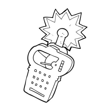 siyah beyaz çizgi film bilimsel aygıt