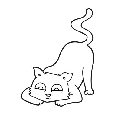 siyah beyaz çizgi film kedisi