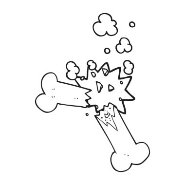 kemik kırık siyah beyaz çizgi film