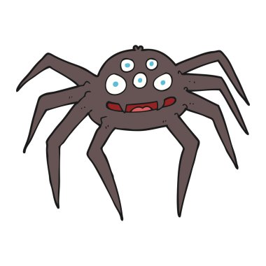 serbest çizilmiş karikatür örümcek