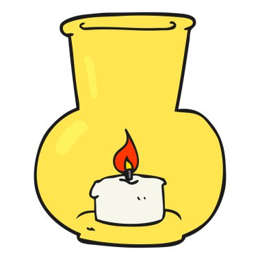 çizgi film eski cam fener mum ile