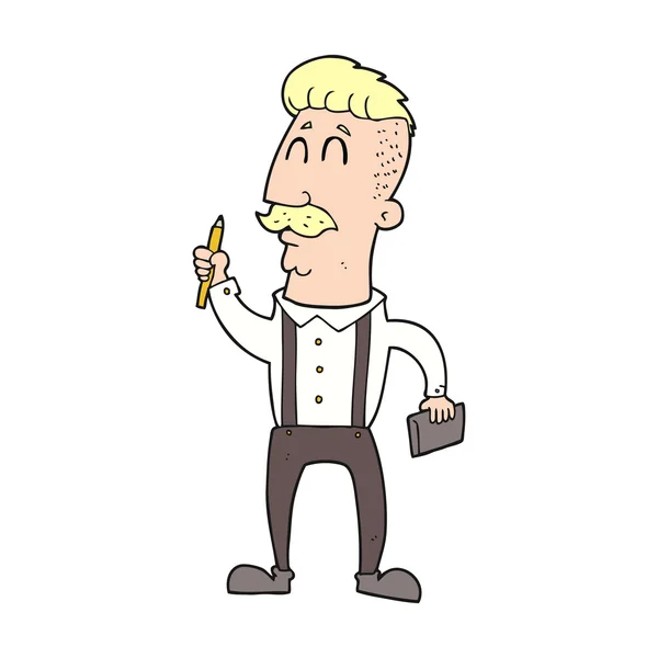 Homem dos desenhos animados com notebook — Vetor de Stock