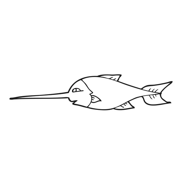Freehand drawn cartoon swordfish — Stock Vector
