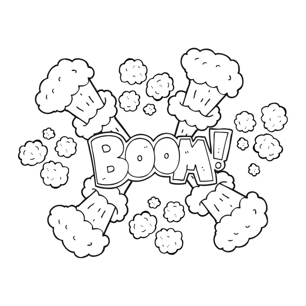 Black and white cartoon explosion — Stock Vector