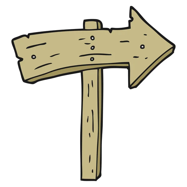 Cartoon wooden direction arrow — Stock Vector