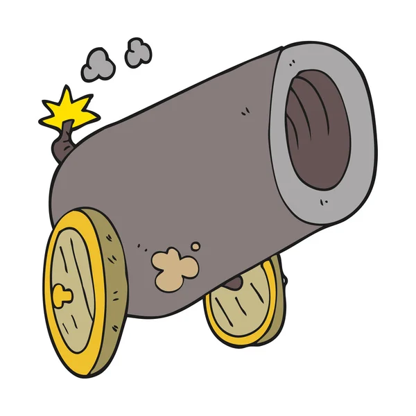 Cartoon big cannon — Stock Vector