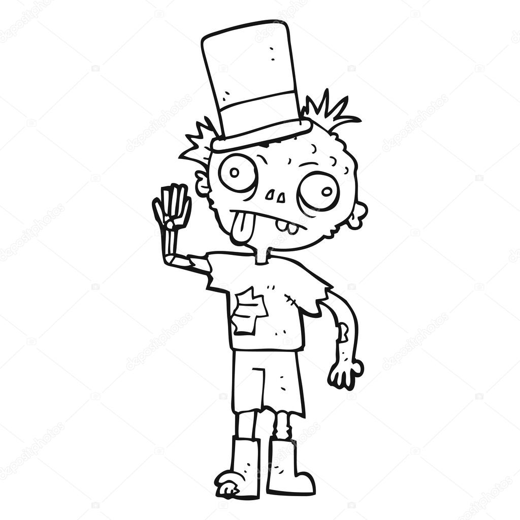 Imagenes De Zombis En Blanco Y Negro | zombie de dibujos animados blanco y negro vector de Imagenes De Zombis En Blanco Y Negro | zombie de dibujos animados blanco y negro vector de