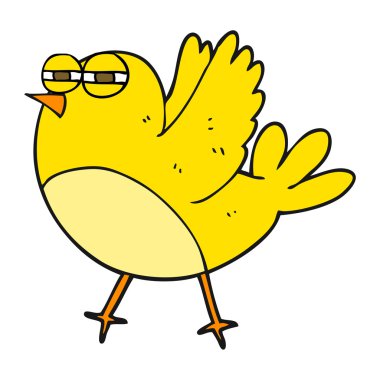 serbest çizilmiş karikatür kuş