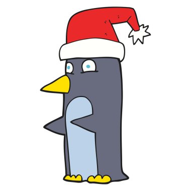 Noel penguen karikatür