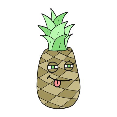 serbest çizilmiş karikatür ananas
