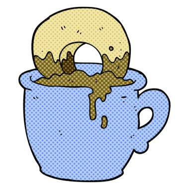 çizgi film çörek dunked kahvesine