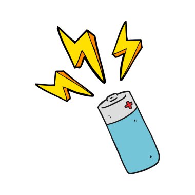 serbest çizilmiş karikatür pil