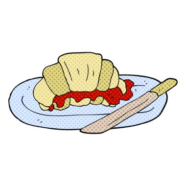 serbest çizilmiş karikatür kruvasan