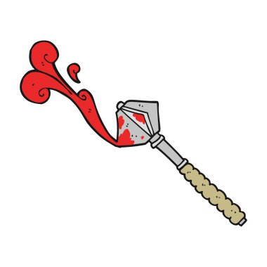 Karikatür kanlı ortaçağ biber gazı